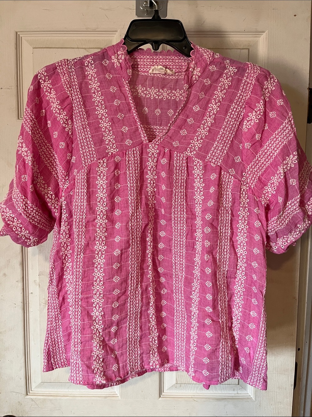 Women’s UMGEE brand, size small (runs large), v-neck, sheer top.